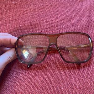 Vintage 70s 80s Optyl Brown retro square brown sunglasses
